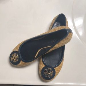 Tory Burch Raffia Reva ballet flats